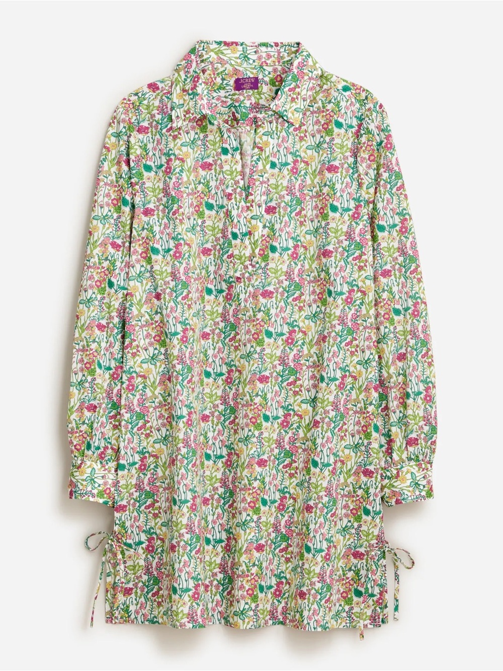 J. Crew Liberty Fabric Floral Print Tunic Cover-Up Side Ties Women’s S